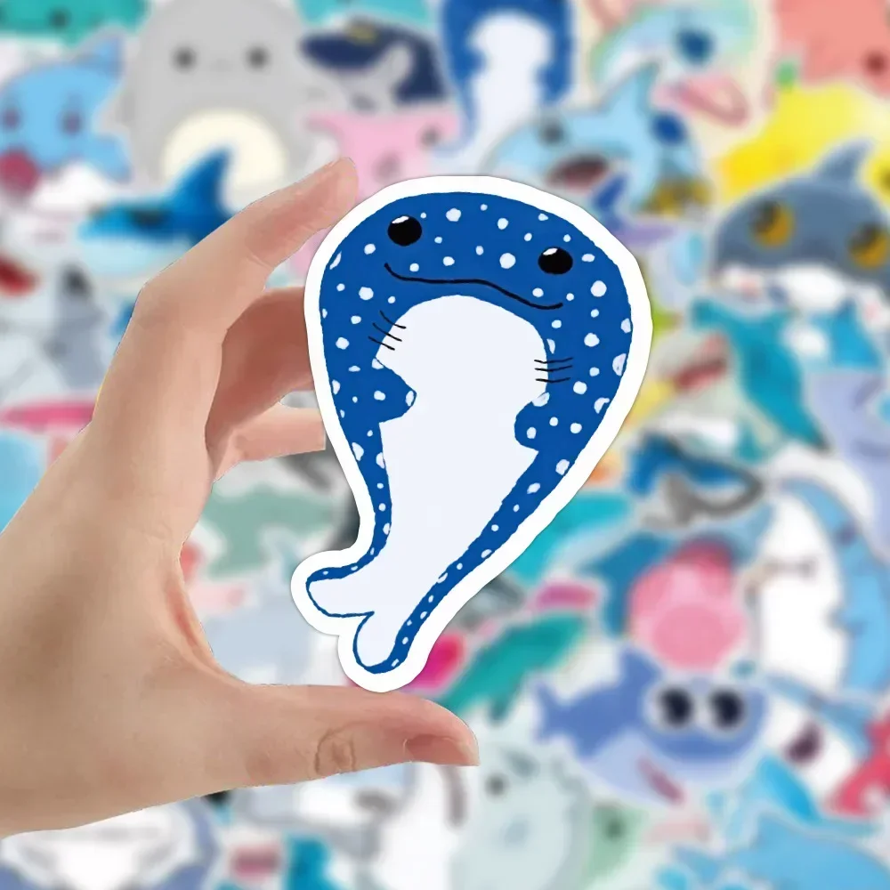 2 セット = 100 個かわいいサメ子供ステッカー文房具ノートブックスクーター冷蔵庫水カップステッカー