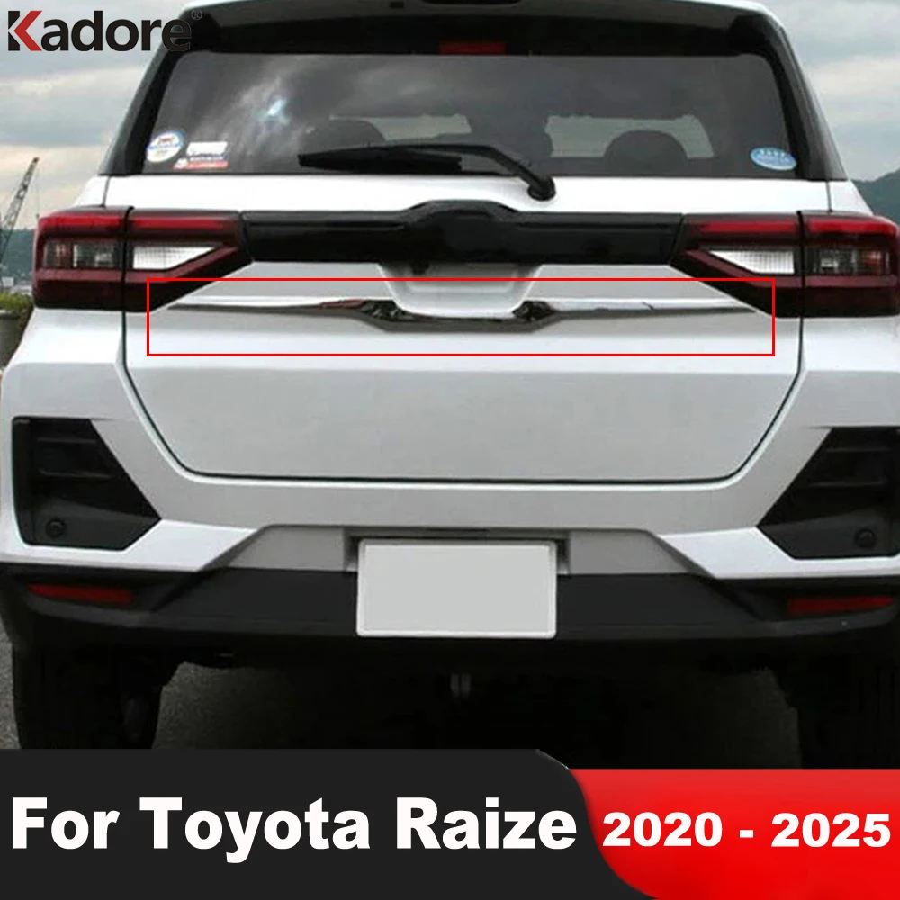 Rear Trunk Lid Cover Trim For Toyota Raize 2020 2021 2022 2023 2024 2025 Chrome Car Tailgate Tail Door Molding Strip Accessories