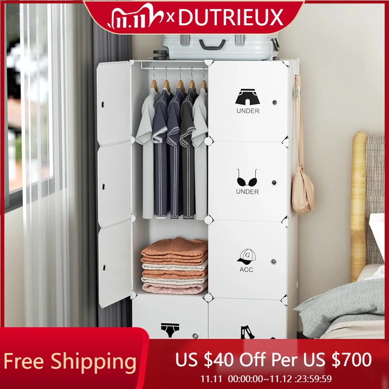 

Minimalist Clothes Closet Modular Design Display Plastic Put Together Wardrobe Organizer Partitions Storage Ropero Furniture