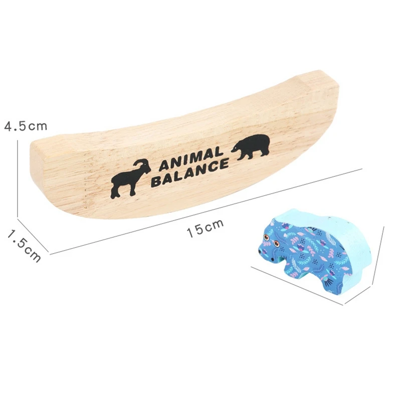 Kit de juguetes de bloques de equilibrio de animales para niños, juguetes de dinosaurios apilables de madera para niños, coordinación mano-ojo