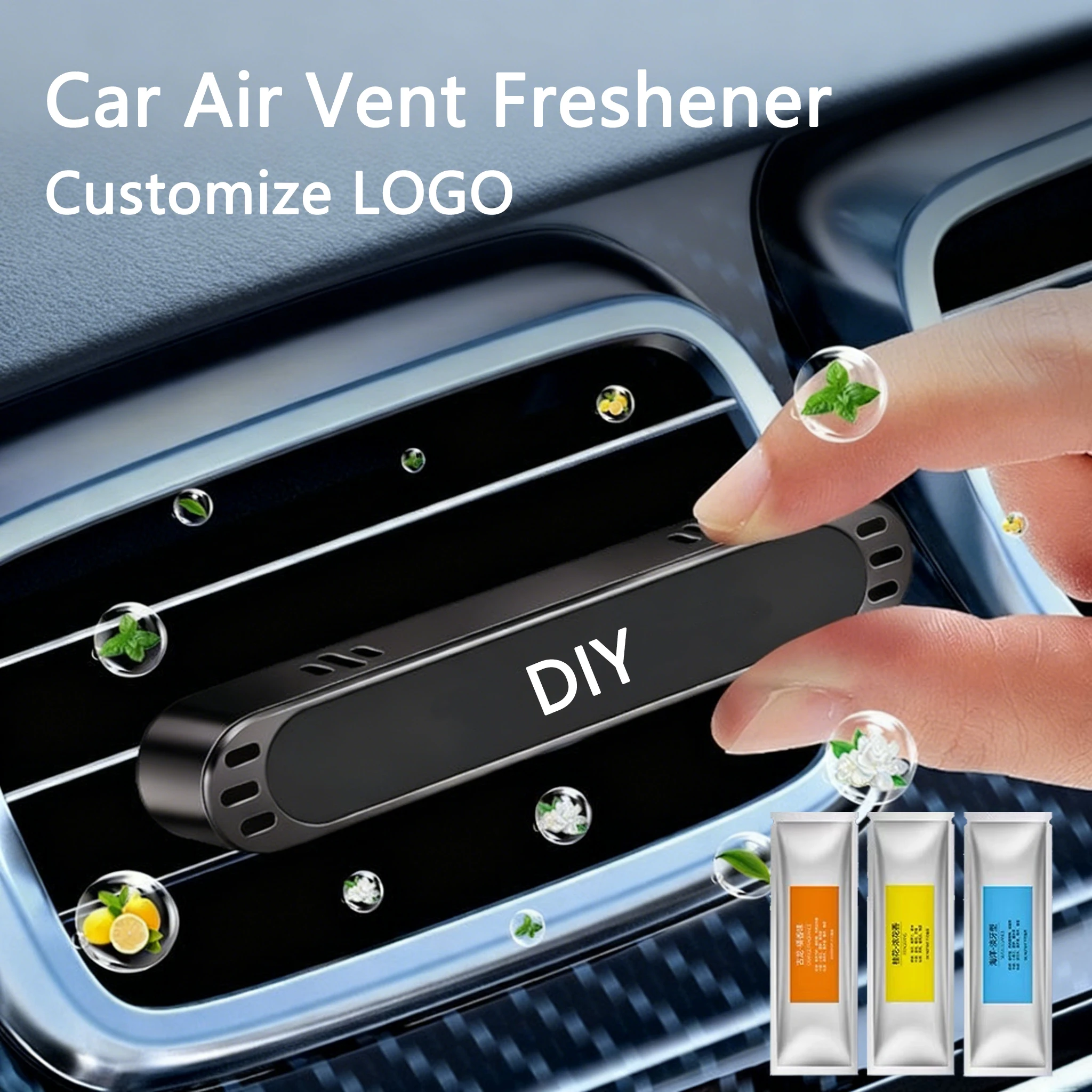 

Car DIY LOGO Air Vent Perfume Car Air Outlet Fragrance Diffuser Clip Solid Air Freshener Flavoring Smell Aroma Car Decoration