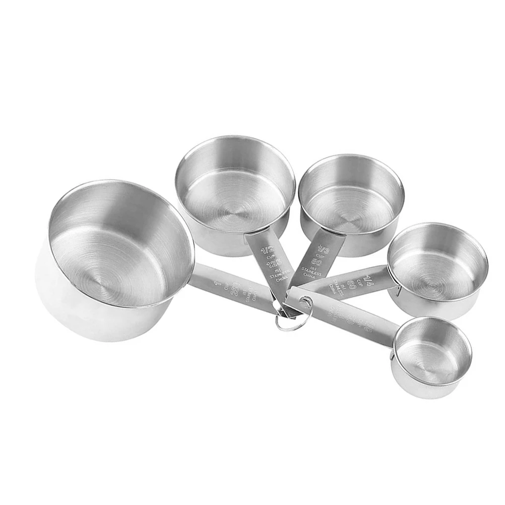 

5Pcs Stainless Measuring Spoon Set Detachable Ring Buckle 5Spoons for Kitchen Measuring Spoon Cooking Baking Kitchen Tool