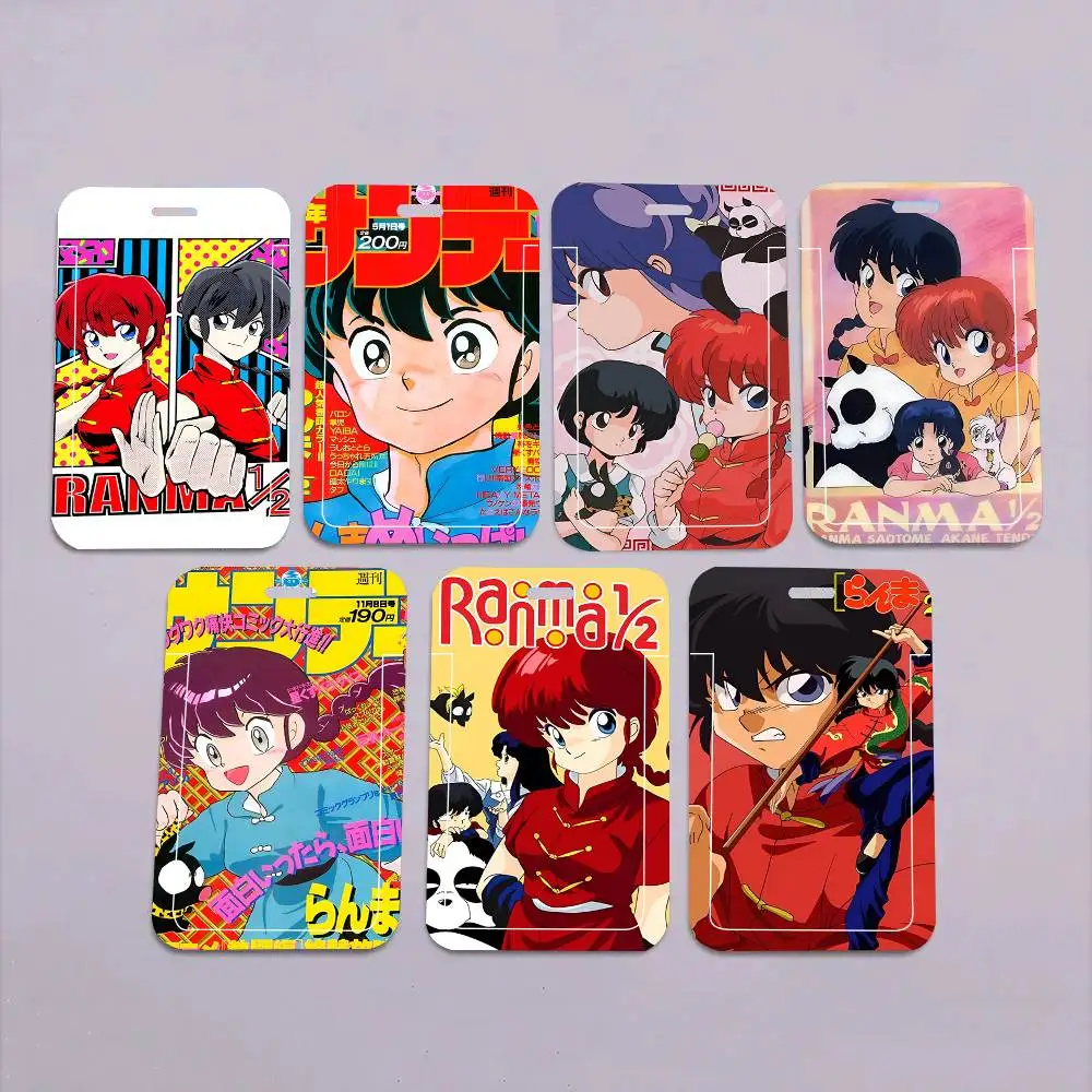 1pc Anime Ranma 1 2 ID Card Sleeve School Card Access ID Card Bus Meal Card Protective Sleeve Easy Push