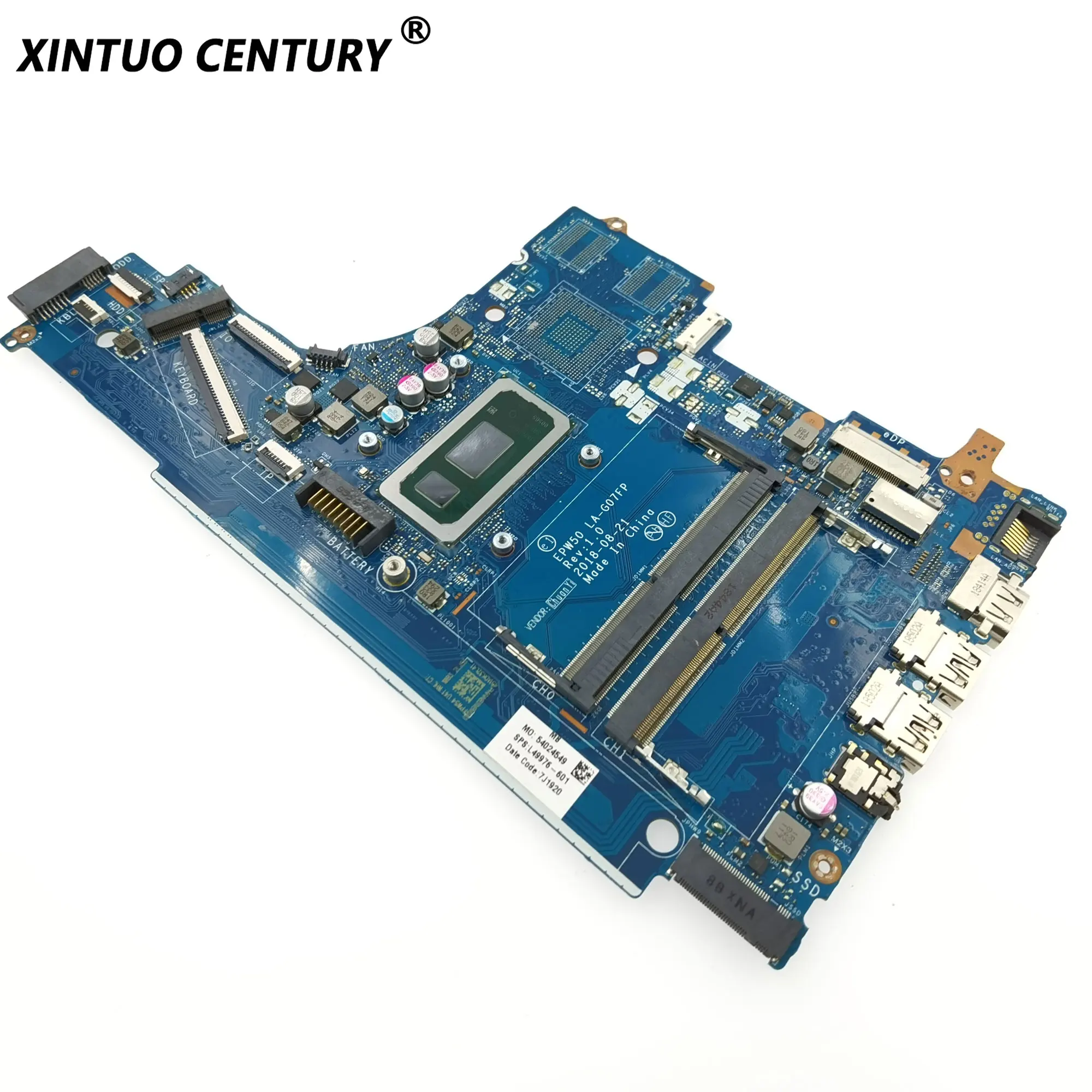 Imagem -03 - para hp 250 g7 15-da Tpn-q135 Laptop Motherboard L49976601 L49976501 L49976001 com i3 i5 i7 Cpu 100 Testado La-g07gp La-g07fp