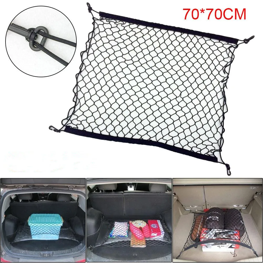 

Car Rear Trunk Net Mesh Elastic Nylon Back Cargo Storage Organizer Double Layer Luggage Grocery Holder For Jeep Renegade Compass