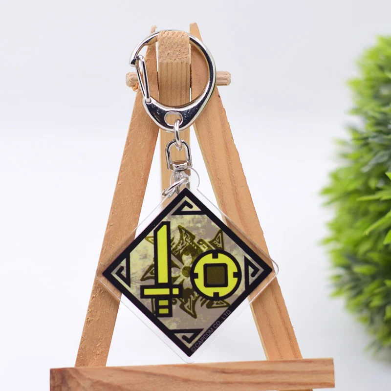 14 Styles Chibi Hunter Equipment Keychain Clear Acrylic Key Chain Pendant Game Key Ring