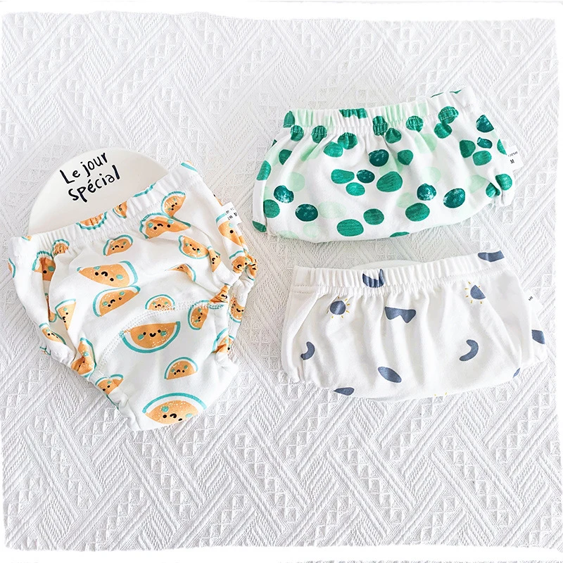 3Pcs New Cotton Baby Washable Reusable Training Pants Cloth Diapers Infants Children Nappies Panties Changing Underwear Cloth