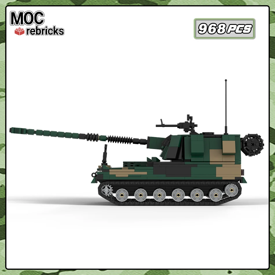 High-tech Bricks AHS Krab Model MOC Tracked Gun-howitzer Building Blocks Artillery Vehicle Creative Toys Children's Puzzle Gifts