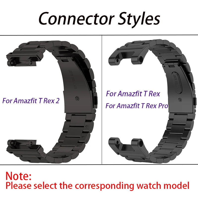 Bracelet En Acier inoxydable Pour Amazfit T Rex Pro/T-rex 2 Bande de Montre Intelligente Bracelet En Métal Pour Amazfit T-rex T Rex 2 Bracelet Correa