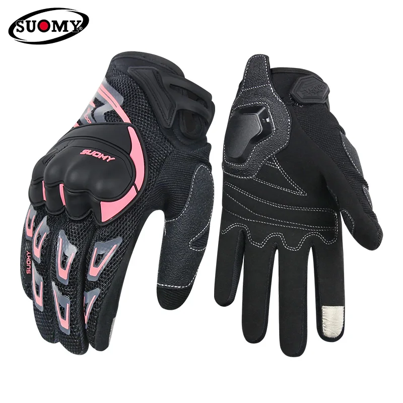 Nova chegada Suomy malha respirável motocross guantes moto das mulheres dos homens tela de toque verão completo/meio dedo luvas da motocicleta