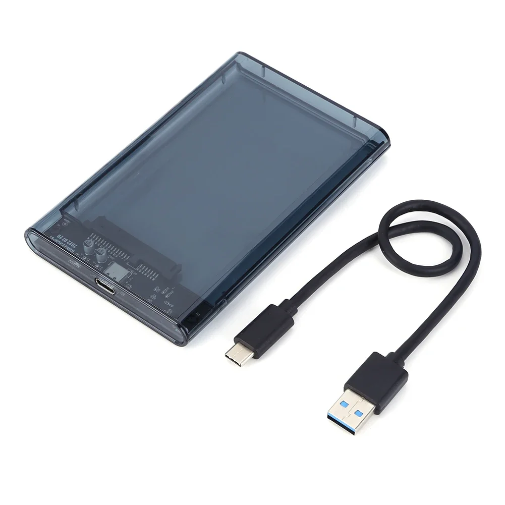 EXternal USB3.0/Type C 2.5'' Hard Drive Enclosure Transparent Mobile HDD SSD USB3.1 Case Portable Hard Disk Box With USB Cable