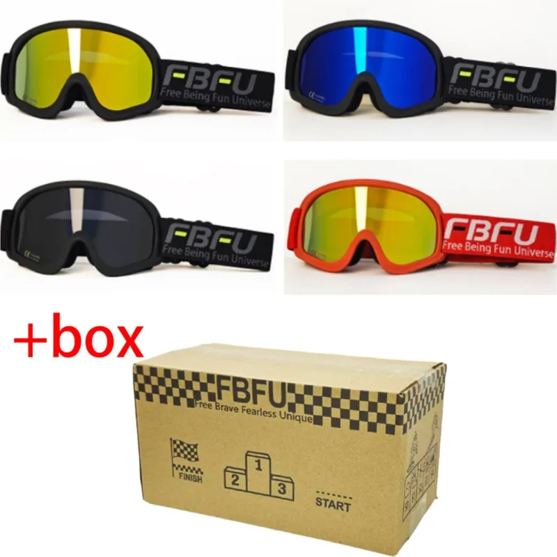 Adult Wind Resistant Sports Eyewear Portable Glasses with Storage Box for Off Road Motorbike Ski and Bicycle Riding Activities