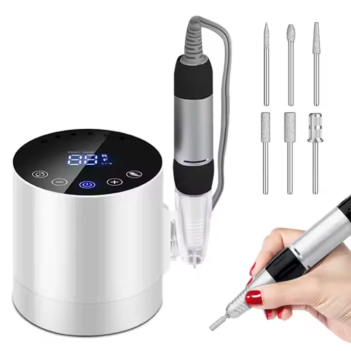 Professional 35000 RPM Nail Drill Kit with Foot Pedal LCD Display E-File for Fast Acrylic Nail Removal