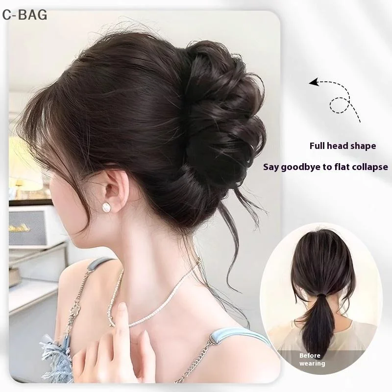 Articolo per capelli imitazione chignon arruffato Estensione clip per artiglio Scrunchie-like Lethargic Bloom Bun Coda di cavallo arricciata