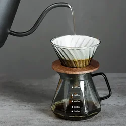 Hand Brewed Coffee Filter Cup Holder V-shaped Walnut Filter Cup Holder Coffee Origami Filter Cup Wooden Holder Barista Tools