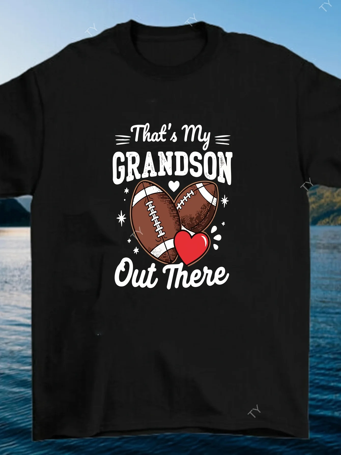 That's My Grandson Out There Funny Football Grandma T-Shirt