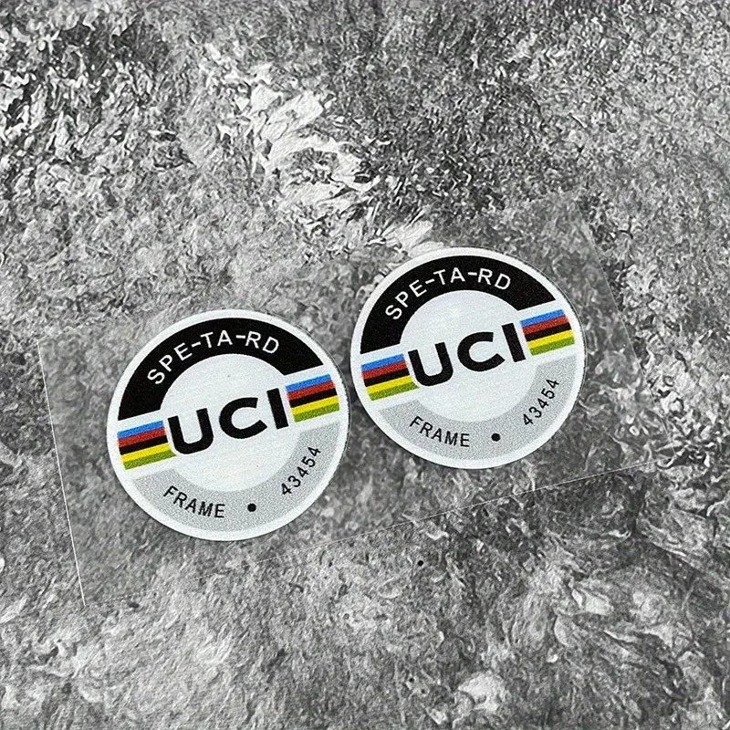 Adesivo rotondo certificato unione ciclistica internazionale da 1/2/4 pezzi Adesivo da ciclismo per decalcomania impermeabile per telaio per mountain bike fuoristrada