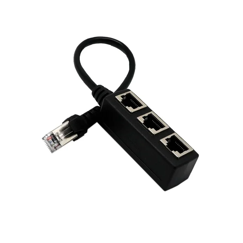 3 In 1 Rj45 Splitter Lan Ethernet Netwerk Rj45 Connector Extender Adapter Kabel Voor Netwerkuitbreiding 1 Man Naar 2/3 Vrouw