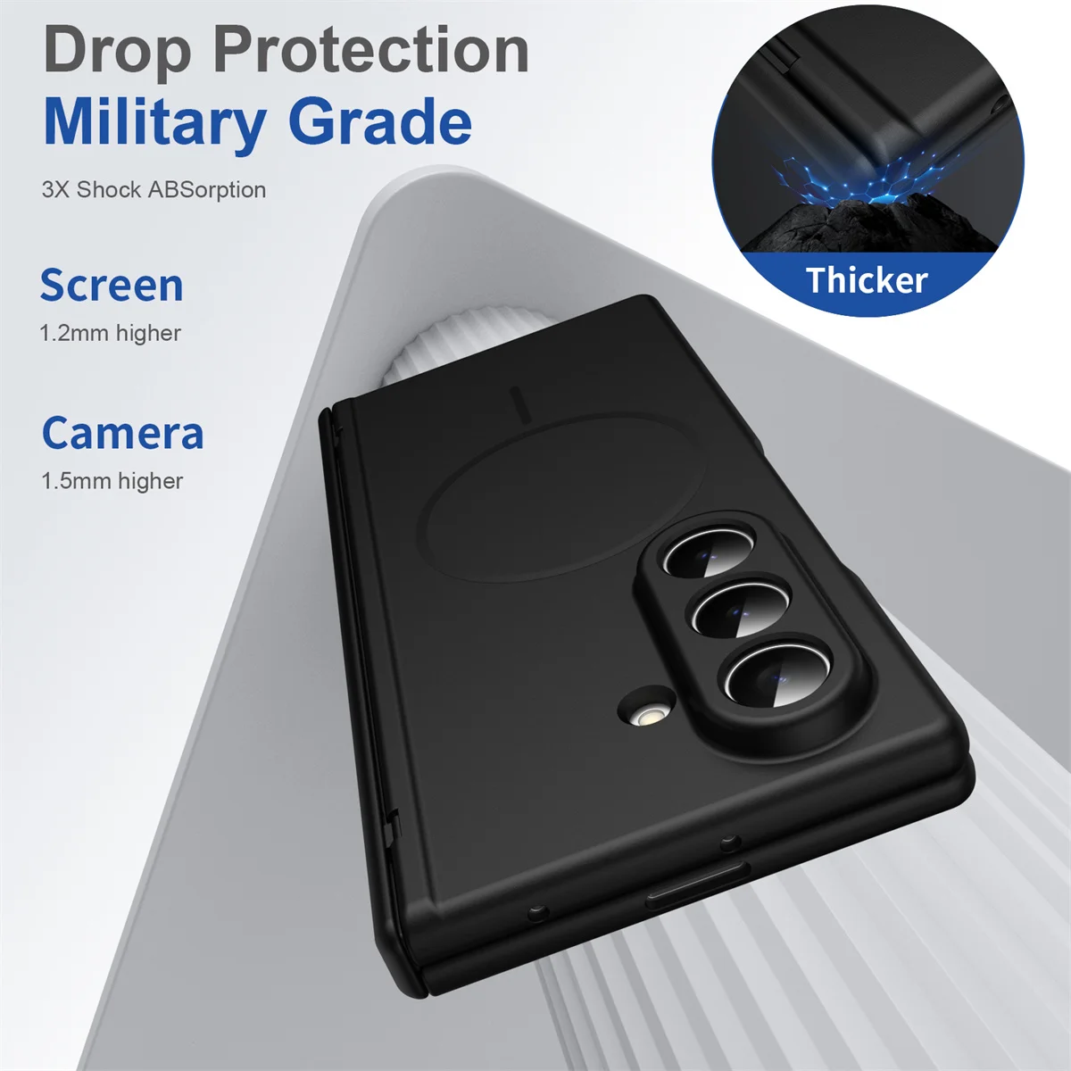 Scharnier-Schutzhülle mit Magnetischer Stoßdämpfung für Samsung Galaxy Z Fold 8 7 6 5 4 3 5G für Magsafe Fold7 Fold6 Mattierte Abdeckung – Detail 6