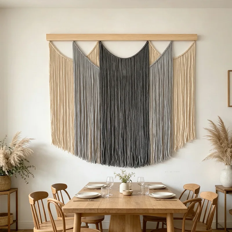 Minimalist geometric design, artistic tapestry, decorative tapestry
