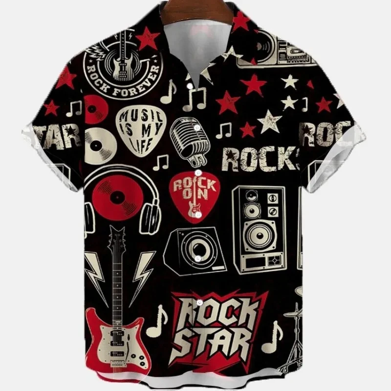 Hot Selling Skull Print Hawaiian Shirt for Men and Women, Fashionable Casual Social Short Sleeved Shirt, Retro Style
