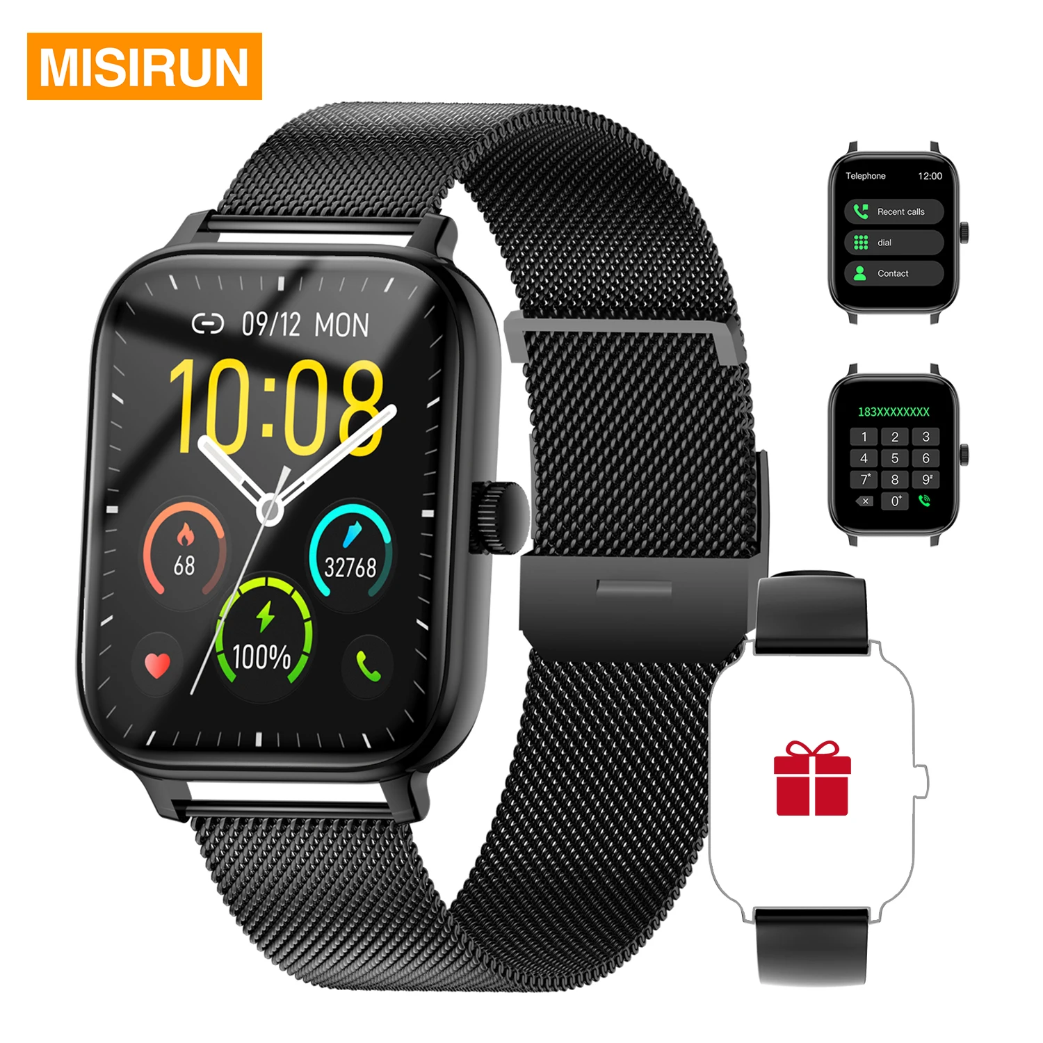 

Умные часы P74 для мужчин, 1.83 дюйма, Bluetooth, звонки, 24-часовой мониторинг сердечного ритма, фитнес-трекер, умные часы для женщин, для Android и IOS