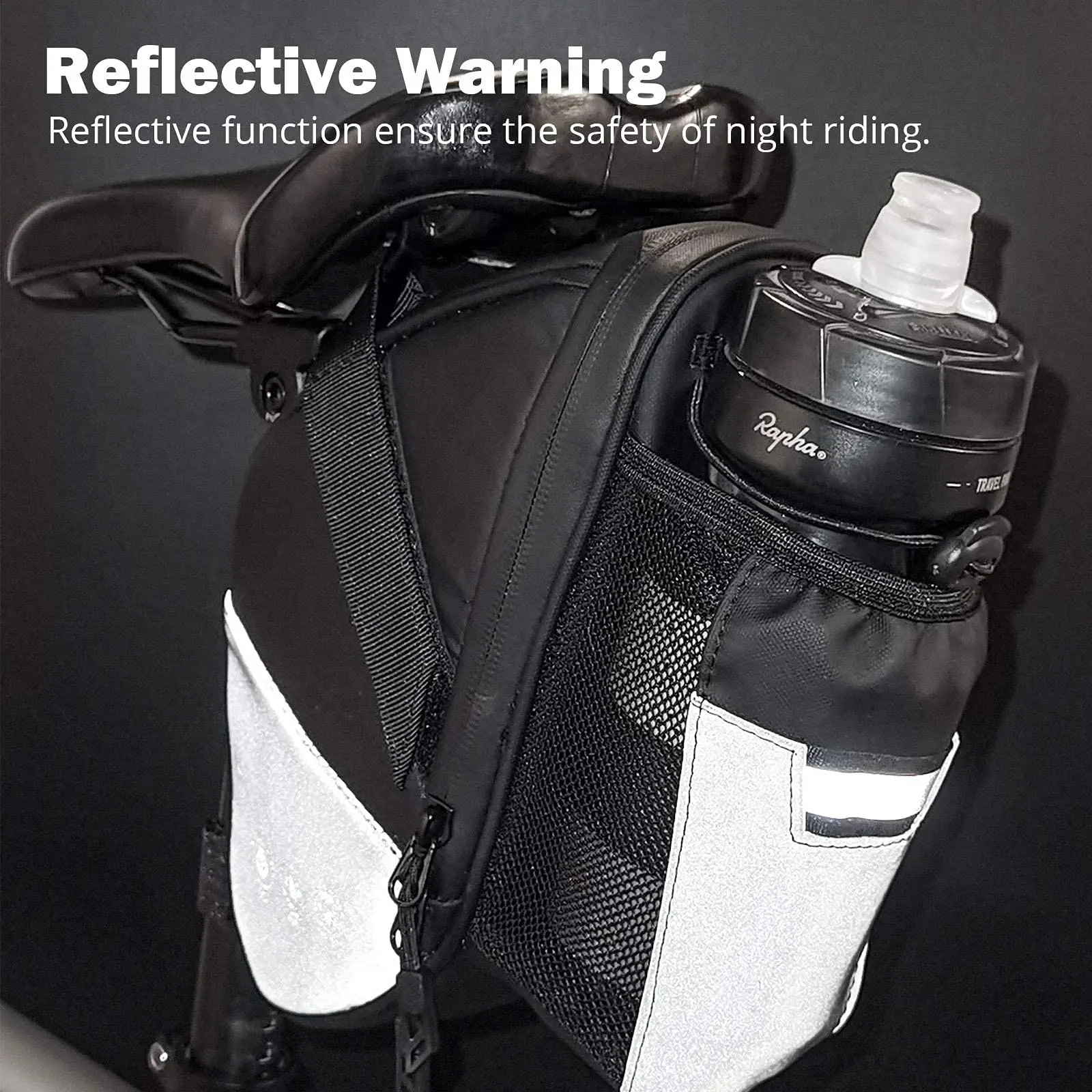 Bike Saddle Bag Waterproof Bike Rear Under Seat Storage Bag Water Bottle Pocket Cycling Pouch for MTB Mountain Road Bike 1.5L