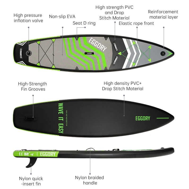 2024 ขายร้อนInflatable Paddle Board SUP 11 '* 32" * 6 "Inflatable Stand Up Paddle Board Paddleboardกระดานโต้คลื่น