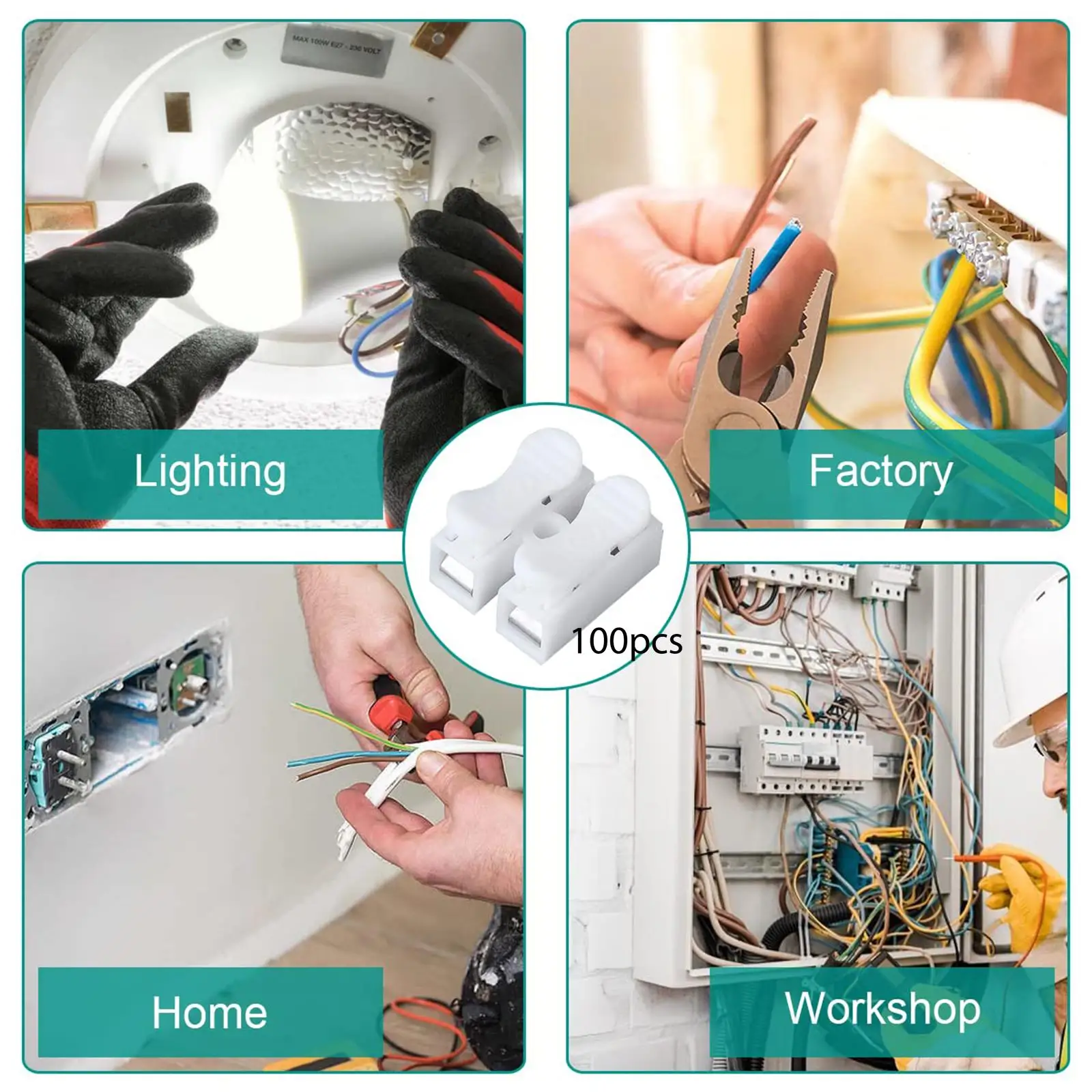 Quick Spring Connectors High Performance for Neutral Wire Live Cord Wiring Range 0.5 to 2.5mm2 Household Appliances