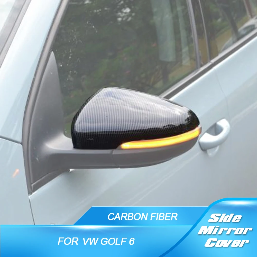 

Replace Style Carbon Fiber Side Mirror Covers Caps Fit For Volkswagon VW Golf VI MK6/ GTI 2010-2013 Car styling