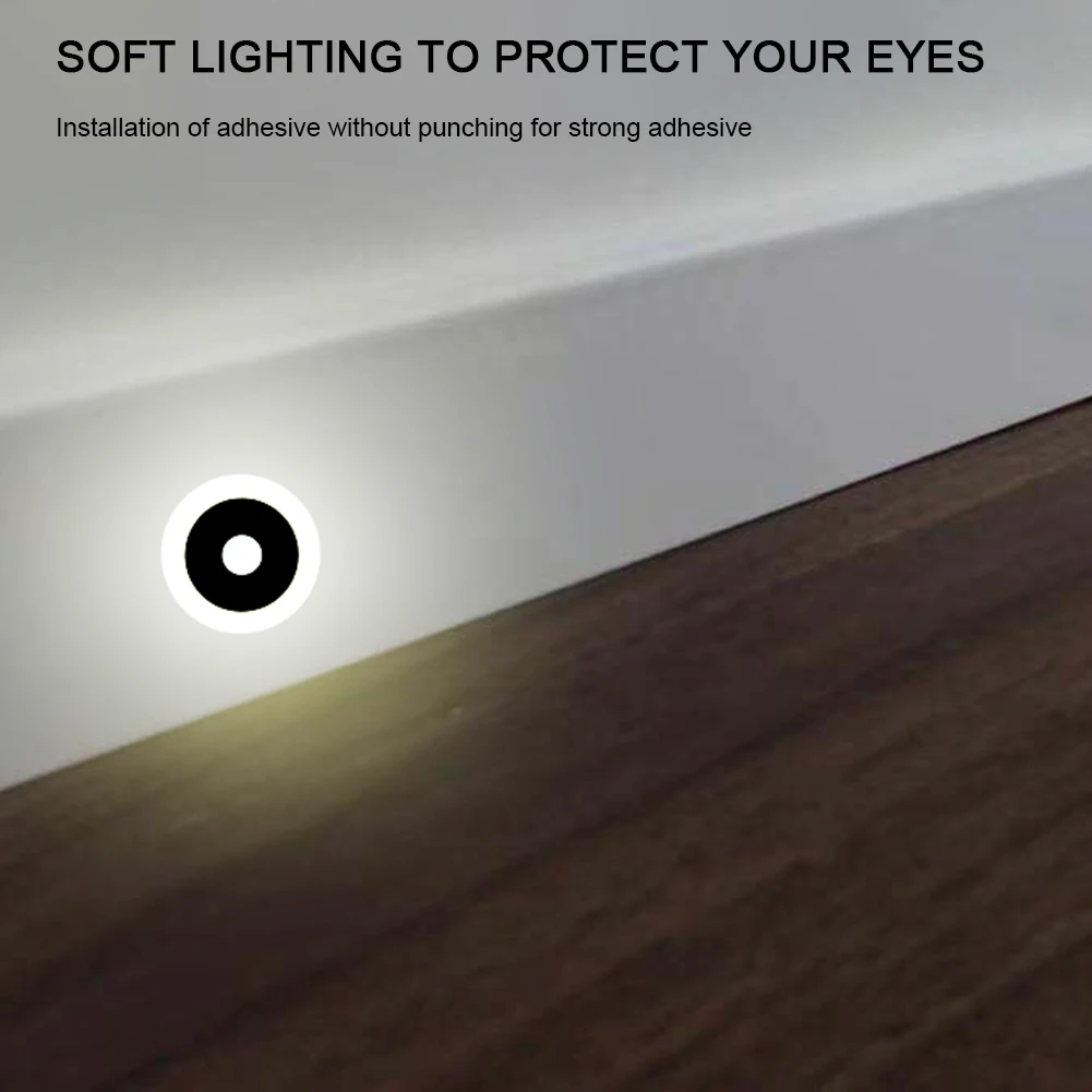 Small Round Smart Sensors Light Cordless Motion Activations Nightlight For Room Kitchen Aisle