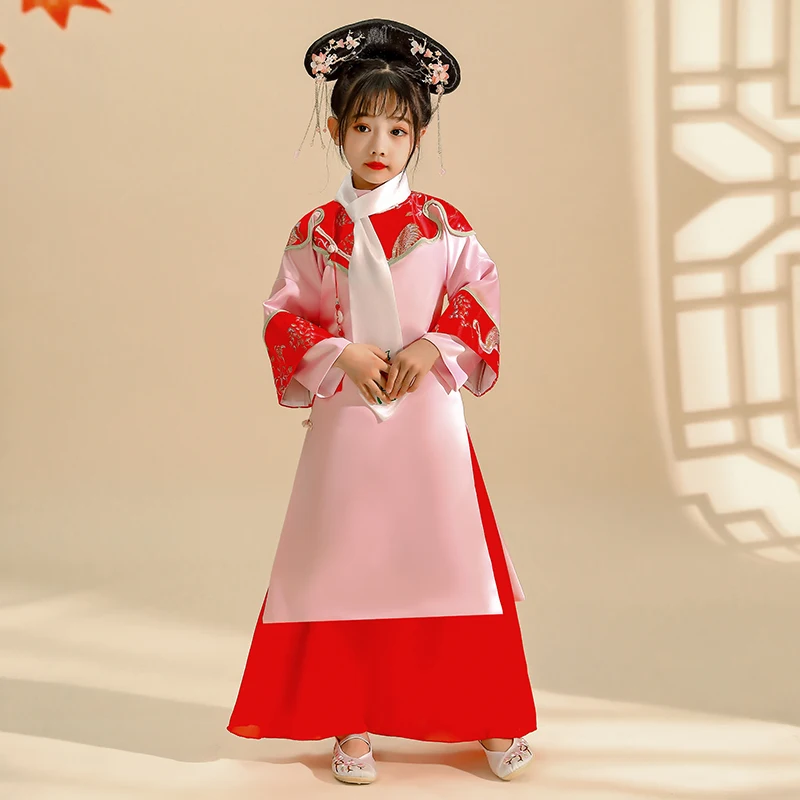 Chinese traditionele prinses kostuum meisje oude Qing-dynastie cosplay kleding oosterse nationale podiumdans outfit