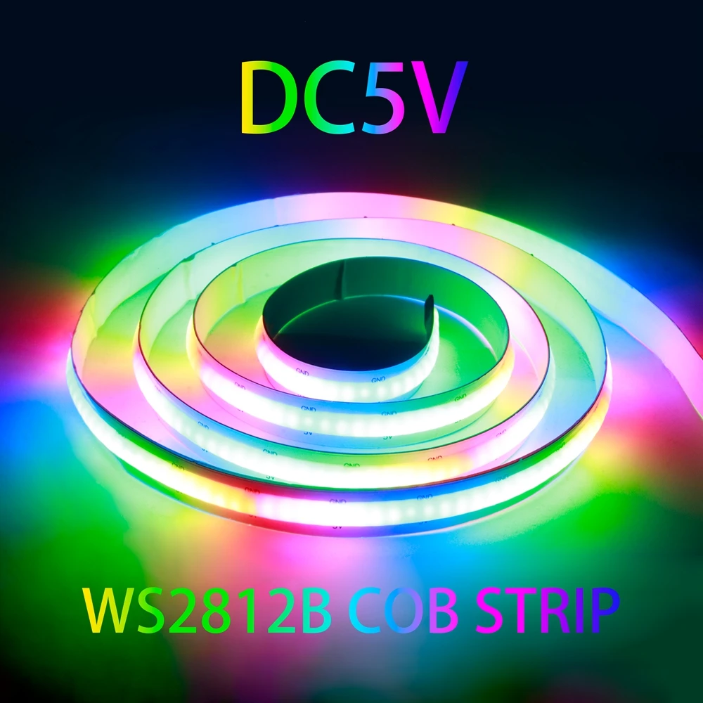 Colorful RGB COB Led Strip High Density SK6812 332LED/m LED Light Magic Digital Addressable LED Tape Similar WS2812B DC5V