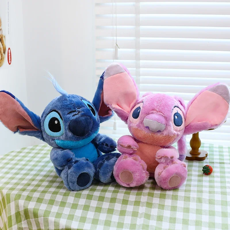 

Дисней мультфильм LILO & Stitch плюшевая игрушка розовый синий стежок мягкие плюшевые подушки куклы украшение комнаты GirlFrend праздник Gif