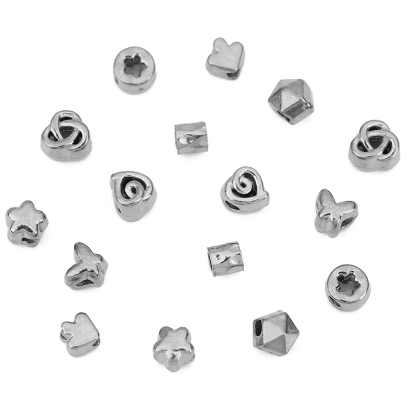 10 قطعة الفولاذ المقاوم للصدأ القلب خرز قلادة لا تتلاشى أبدًا PVD كبير الحفرة الكبيرة سوار خزر عازل DIY بها بنفسك صنع المجوهرات النتائج #5