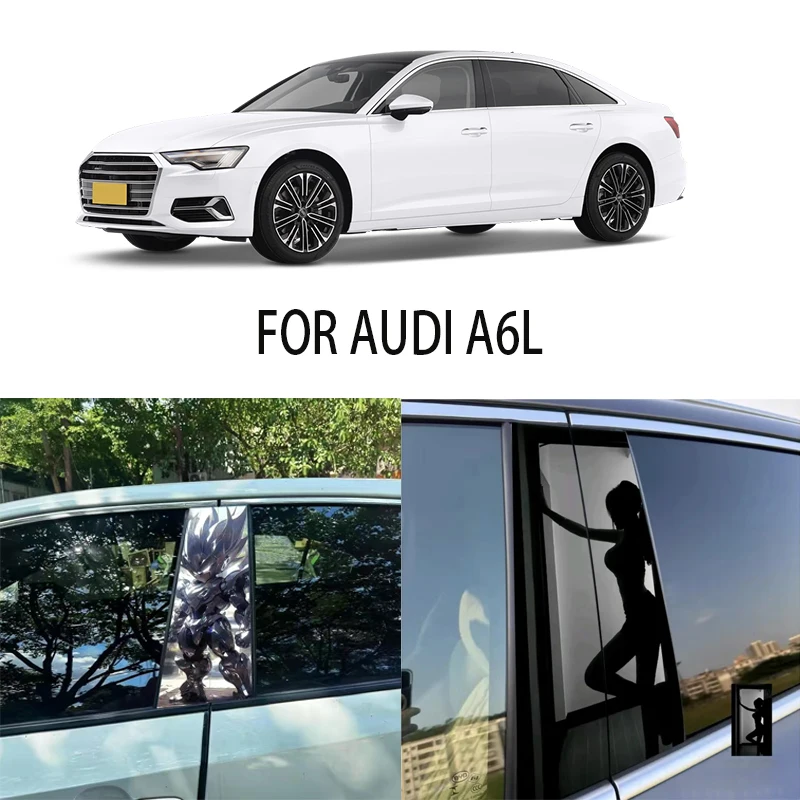 Door Window Decoration Trims Pillar Posts Stickers Auto Styling for AUDI A6L Car accessories