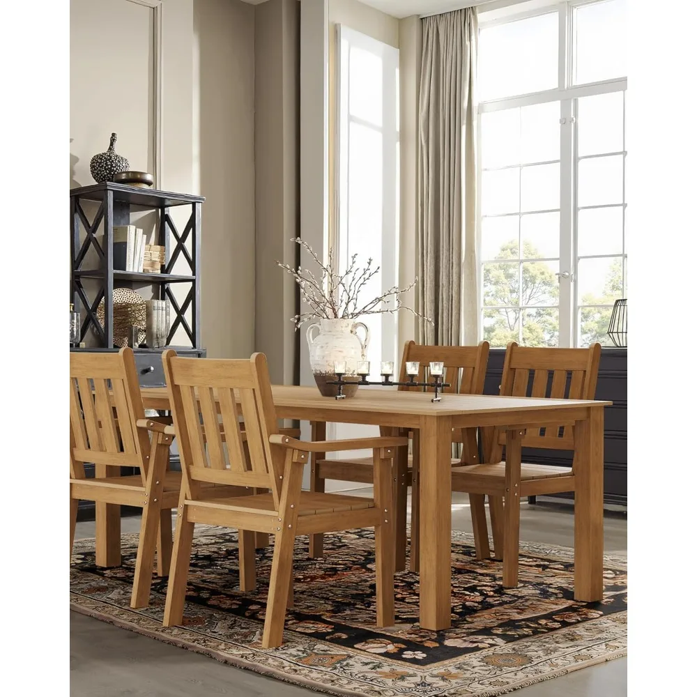 

Outdoor Patio Chairs Set of 2: All Weather Outdoor Dining Chairs with Wide Curved Seat and Backrest - Plastic Patio Chairs