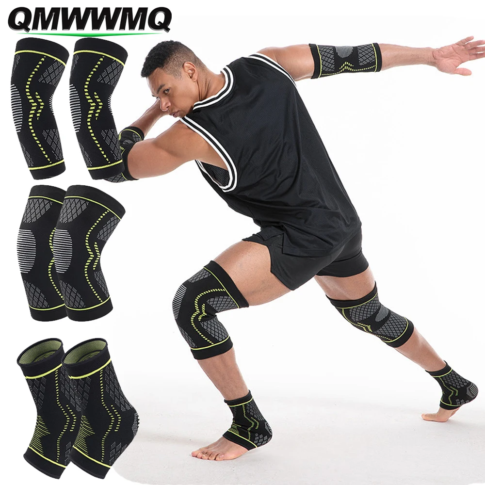 Sports Equipment Knee Support - 6個/セット オールシーズン対応スポーツ安全装備、膝パッド、肘パッド、足首サポート、フィットネス、バスケットボール、サッカー用