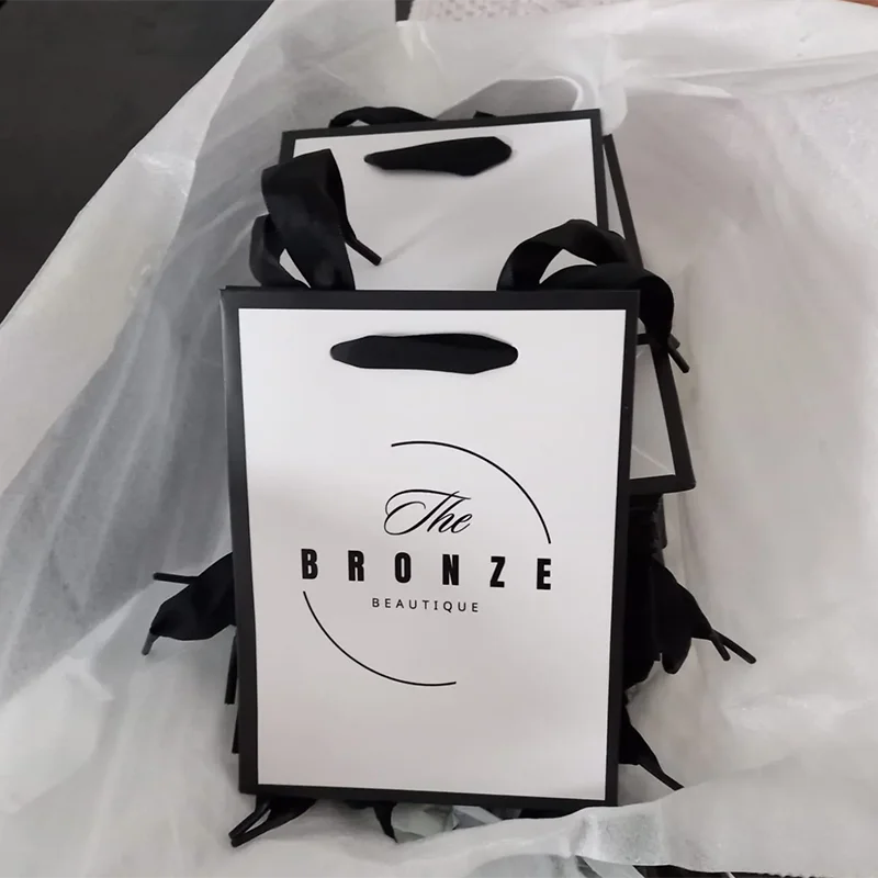 5/10Pcs Custom Logo valentine day gifts pacakge white bag wedding bow tie luxury bag for small business bag personization