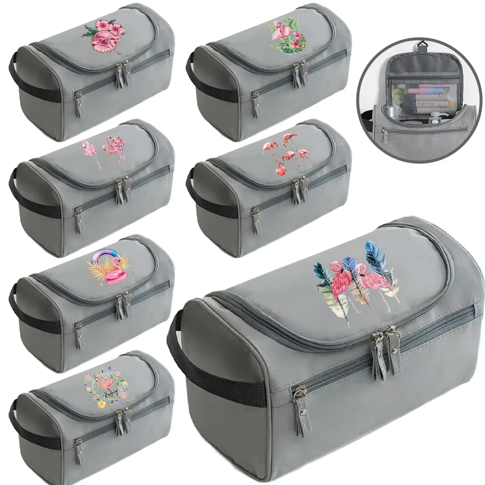 Wash Bag Big Capacity Women's Men's Universal Essential for Travel Outdoor Flamingo Printing Series Toiletries Organizer