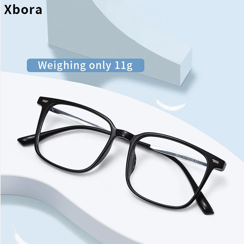 Xbora Ultra-Light Retro Square Men's Eyewear Frame Exquisite Pile Head Large Face Optical Prescription Glasses For Women ZB86117