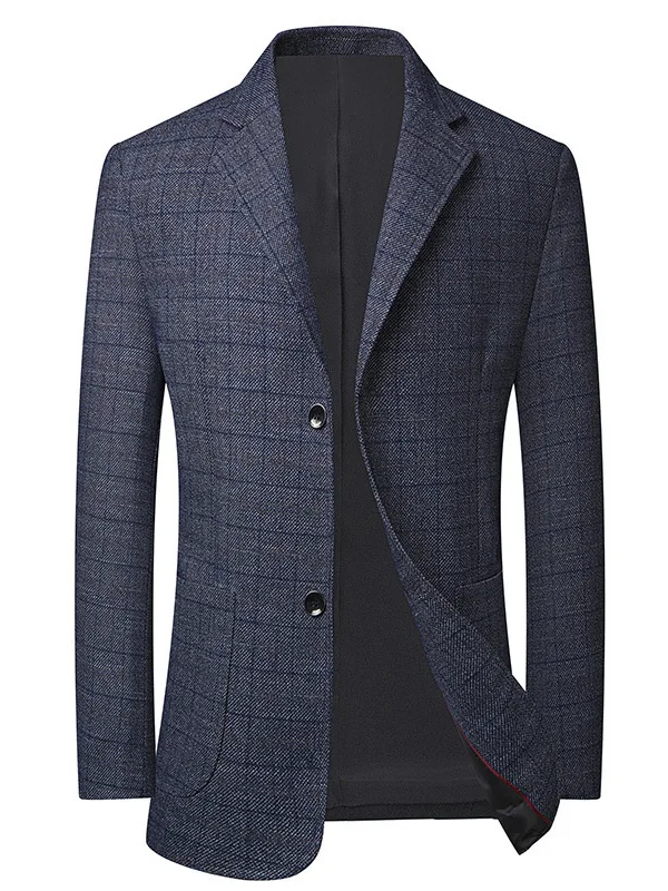 

Men's Autumn Winter Woolen Tweed Double-sided Nylong Casual Suit Busin Top Thiened Winter Faion Chinese Brand