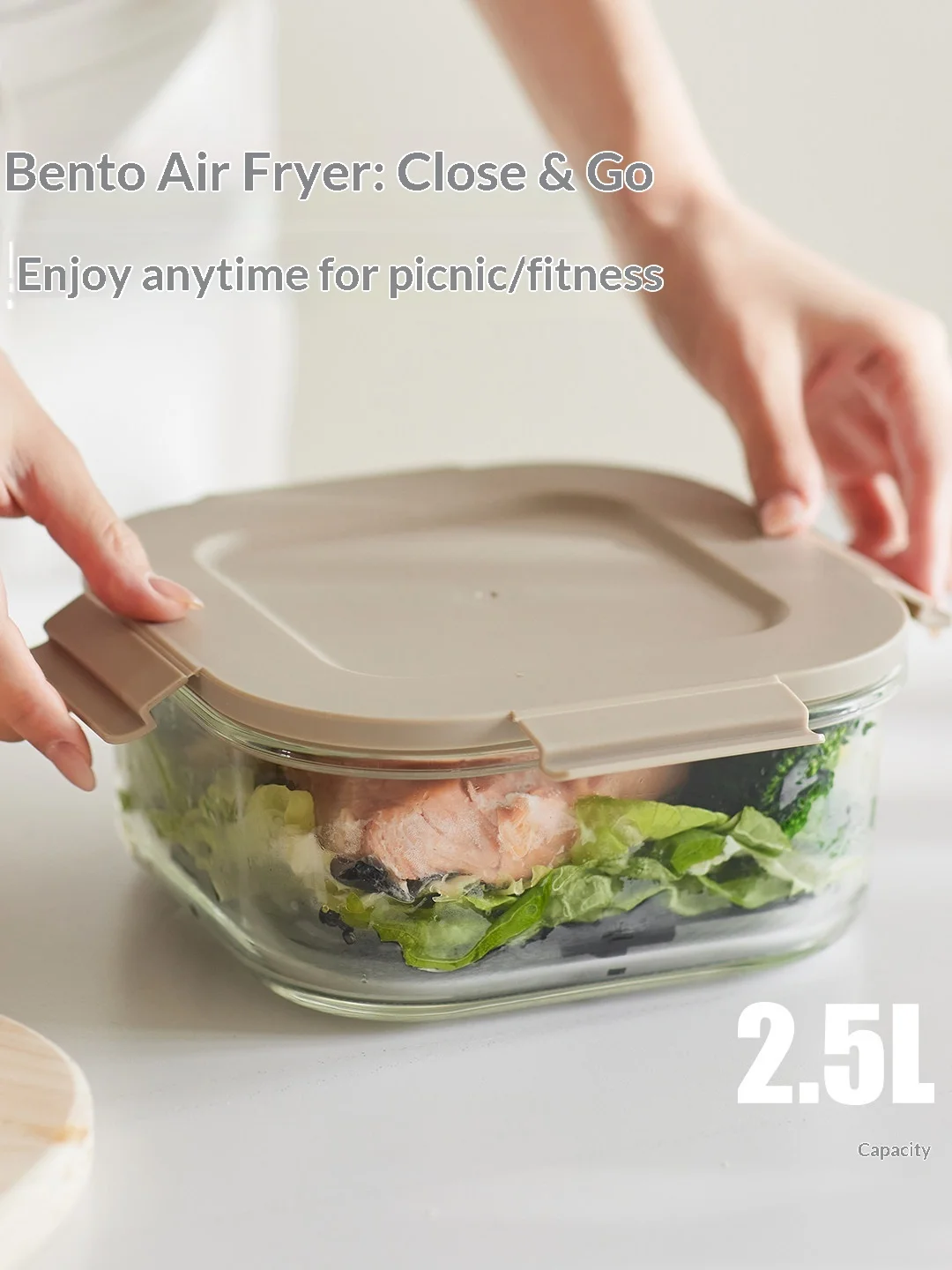 Electric instant all-glass air fryer household rotation-free visual large capacity