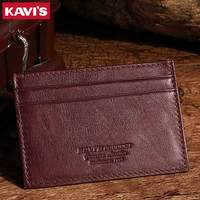 Men's Slim Minimalist Front Pocket Wallets Genuine Leather Portable Credit Card Holder Purse