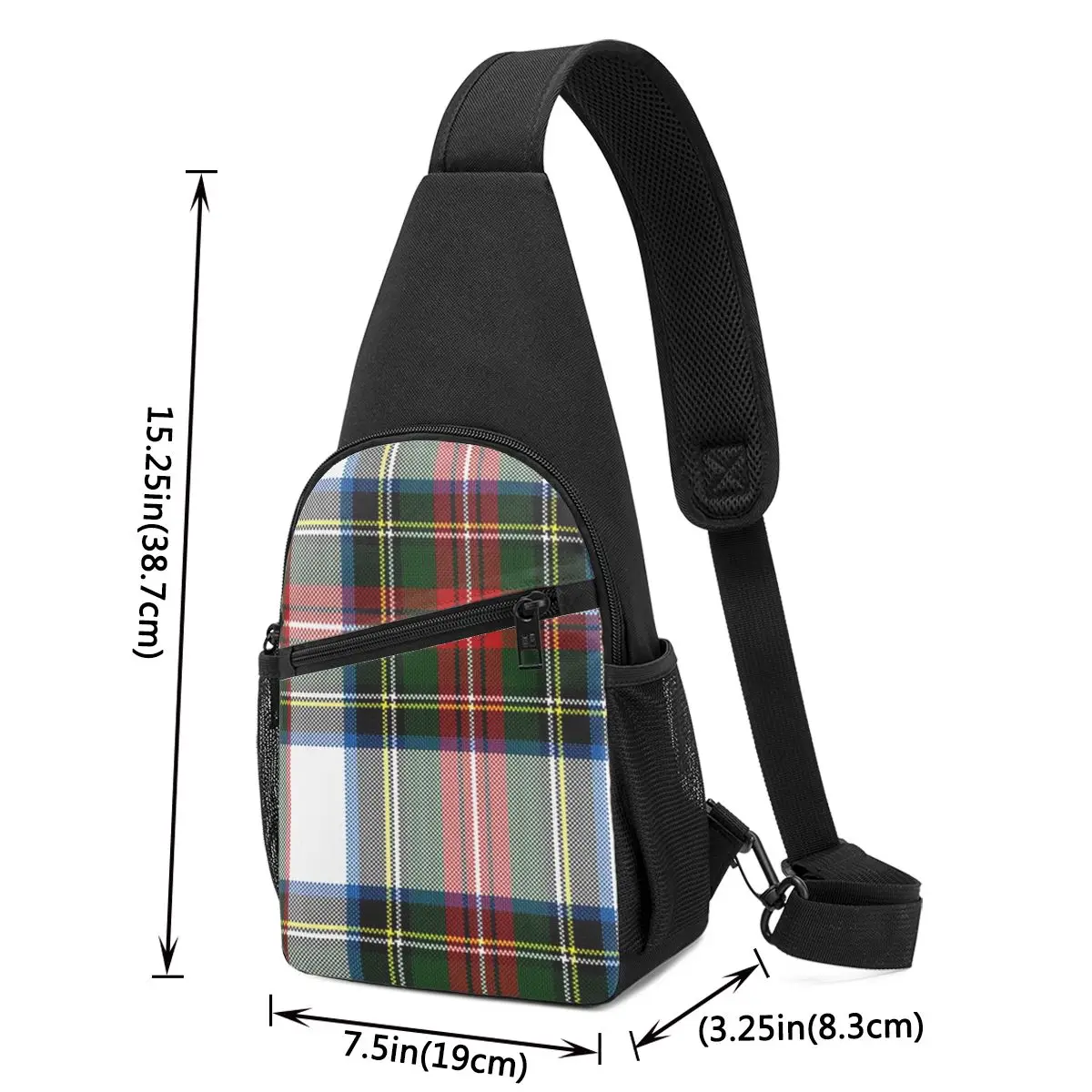 Clan Stewart Dress Tartan Plaid Pattern Chest Bag Men Sling Crossbody Backpack Chest Bag Traveling Hiking Daypack Shoulder Bag