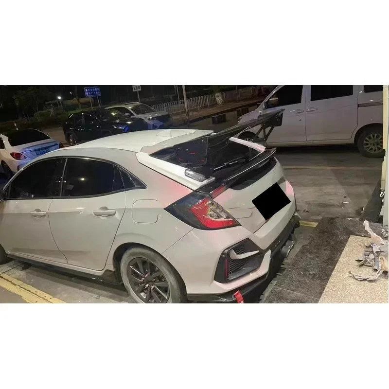 سيارة ألياف الكربون الراتنج الخلفي سبويلر لهوندا سيفيك 10th FK7 FK8 16-21 هاتشباك تعديل الذيل الجناح #5