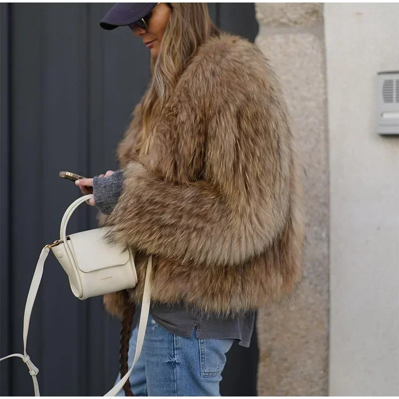 Lady Winter New Fluffy Fur Coat donna Casual risvolto manica lunga in pelliccia sintetica giacca corta femminile morbida spessa calda capispalla corta