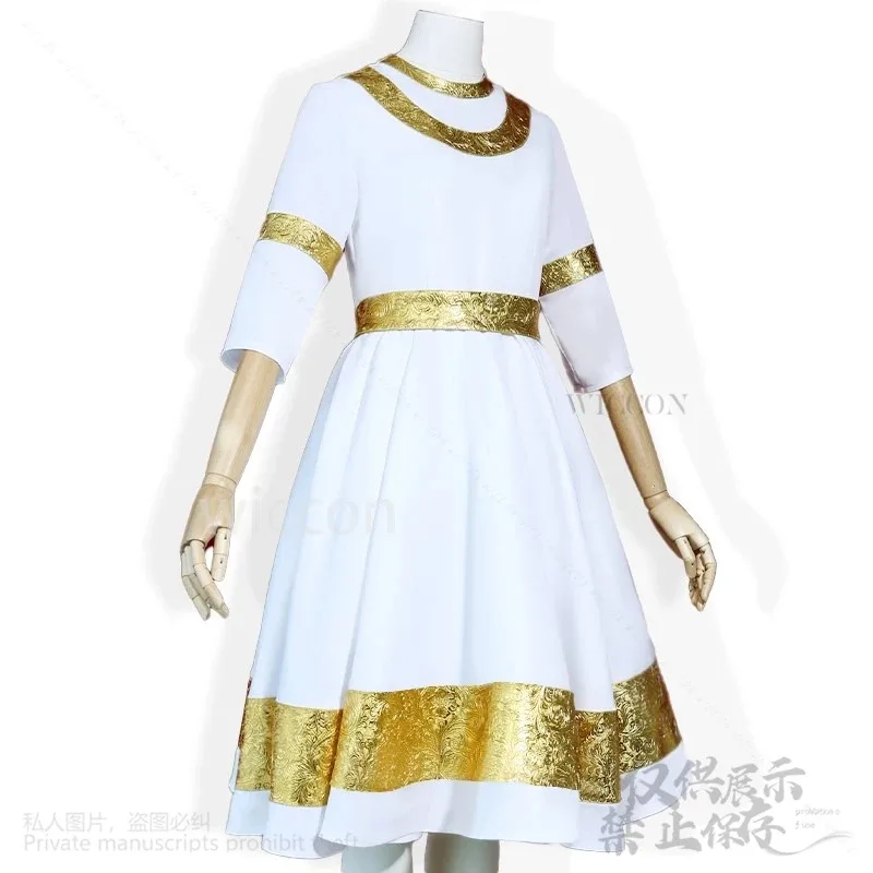 

COSda@Anime Game Cutecore Costume Miquella Cosplay Witch White Dress Lolita Wigs For Girls Woman Golden Lace Halloween Cos Custo