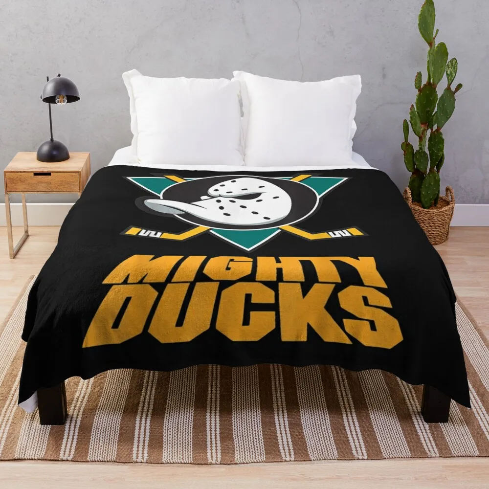 Graphic Ducks Arts Mighty Of Anaheim Hockey Funny Sports T-Shirt Throw Blanket Single Beach Soft Custom Blankets