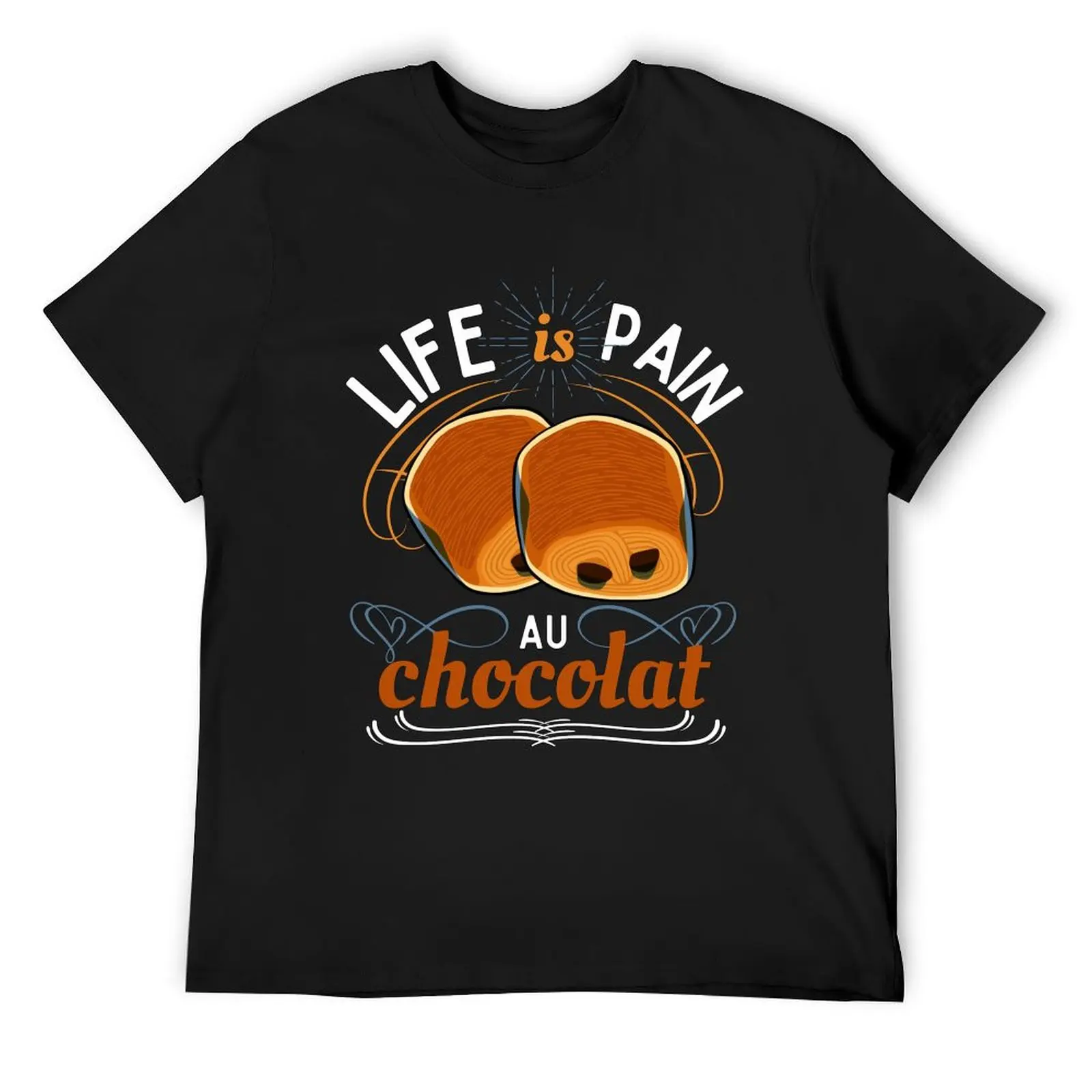 

Life is pain au chocolat T-Shirt vintage graphic tee Aesthetic clothing blacks oversized t shirts for men